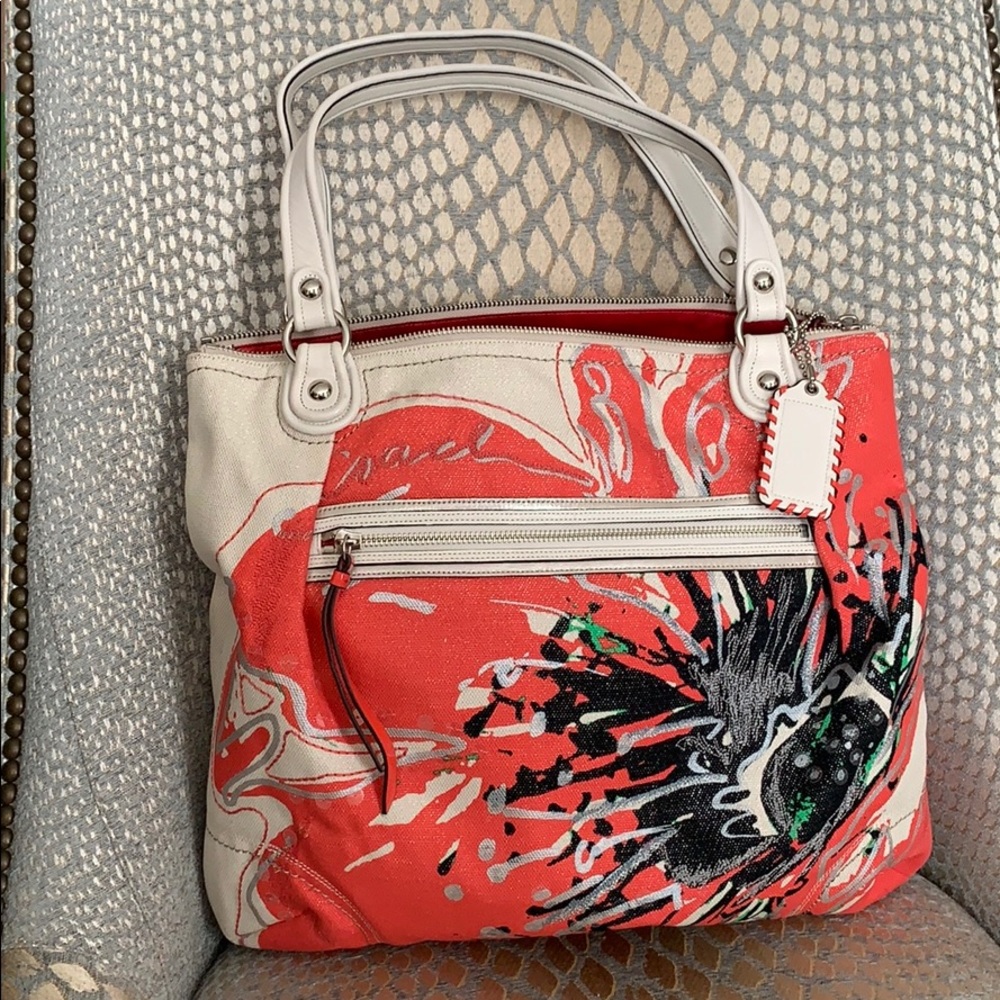 Coach like new floral bag purse